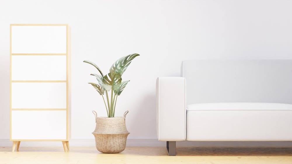 Bright minimalist Manchester living room kept spotless by residential cleaners